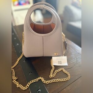Authentic COACH Lana Mini Pebble Leather Shoulder Bag in color Ash